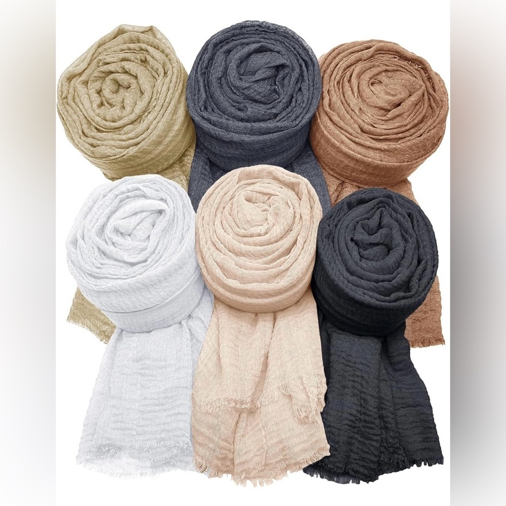 NEW! MANSHU Shawl and Wrap, Long Scarf, Big Head Scarf 6 PCS Women’s Soft